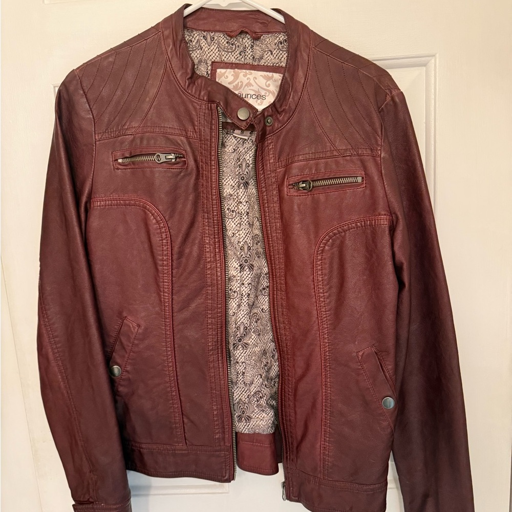 Maurice’s Maroon Lightweight Moto Jacket